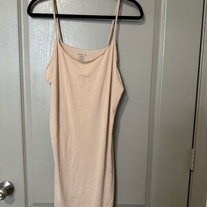 Beige Spaghetti Strap Full Slip Dress Jockey XL Smoothing Dress
